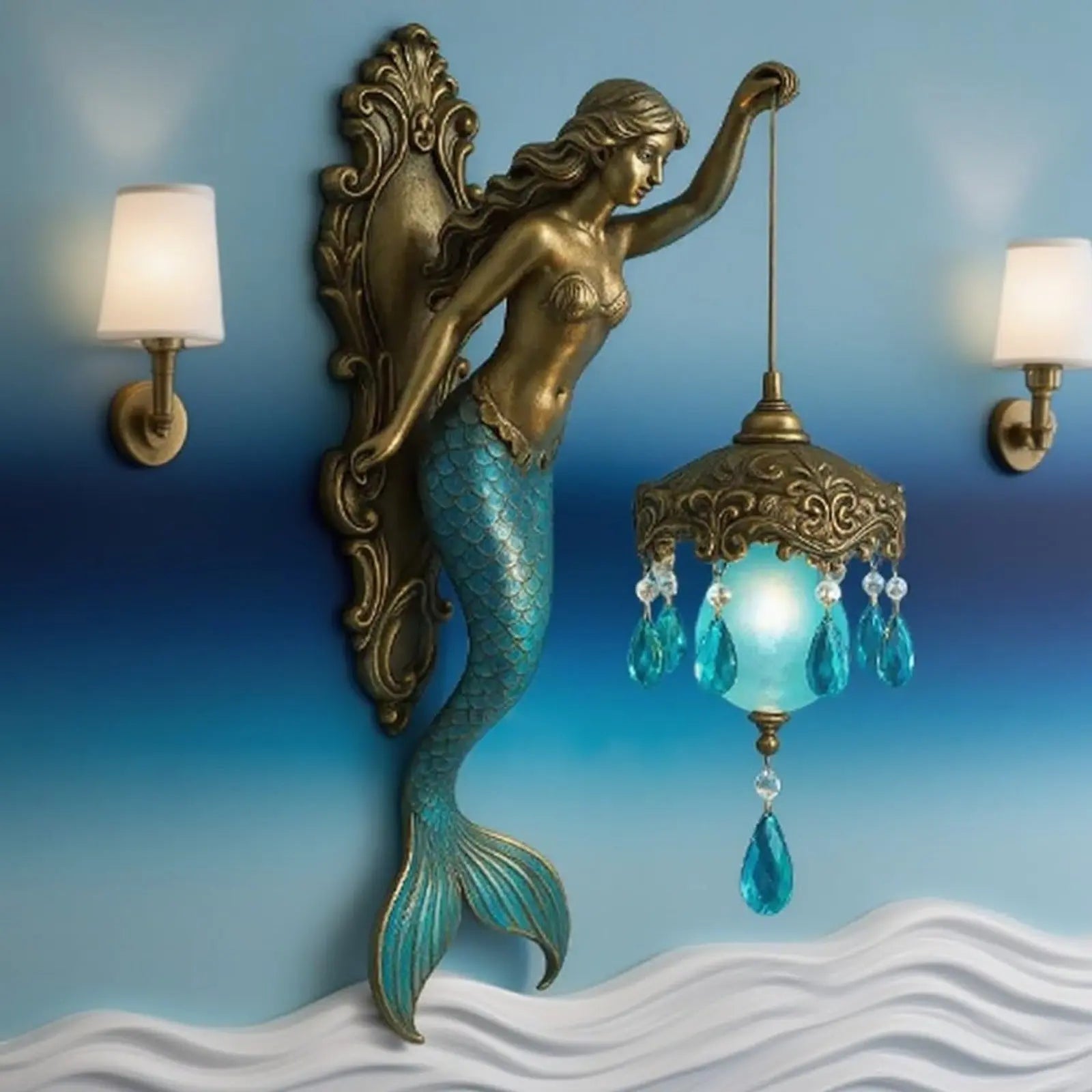 Maritime Elegance: Artistic Wall Sconce in Seashell Design