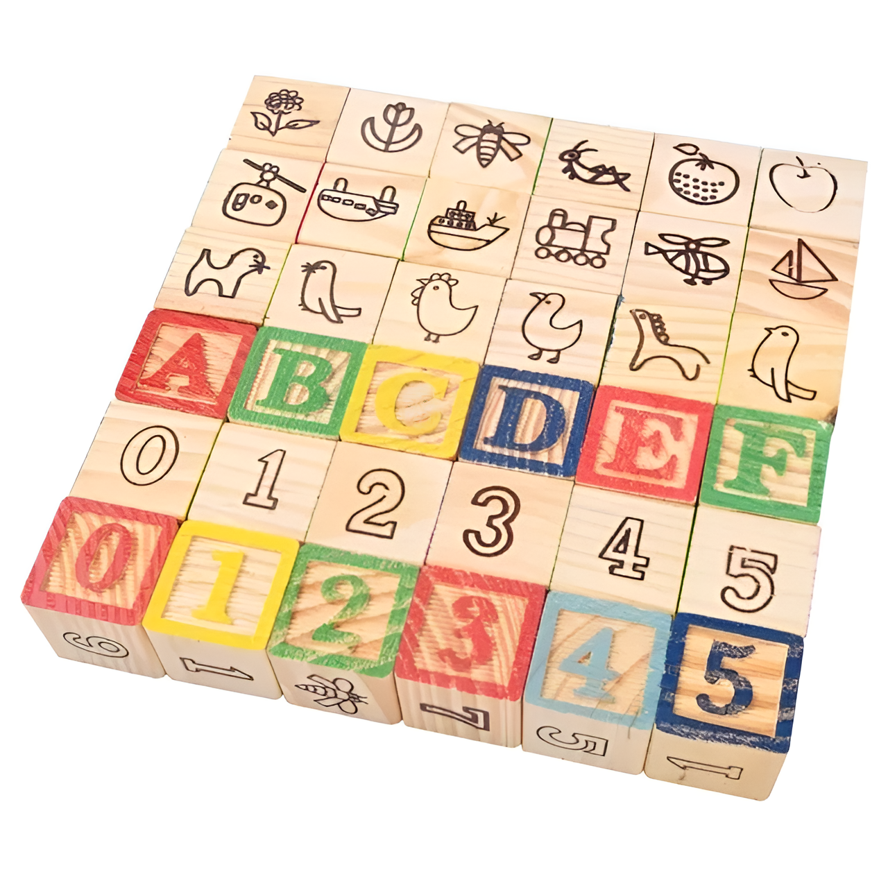 Beliebte Montessori ABC Bauklötze aus Holz