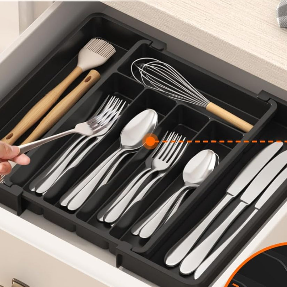 Verstellbarer Besteckorganizer für die Küche