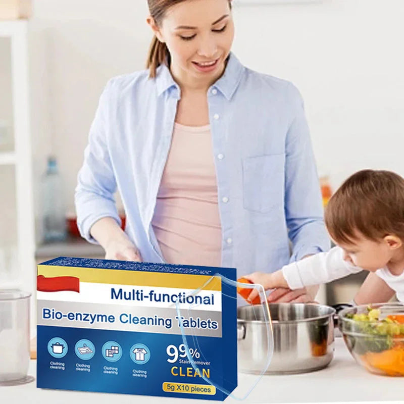 Bio-Enzymreiniger-Tabletten | Beseitigt Flecken, Fett und Gerüche