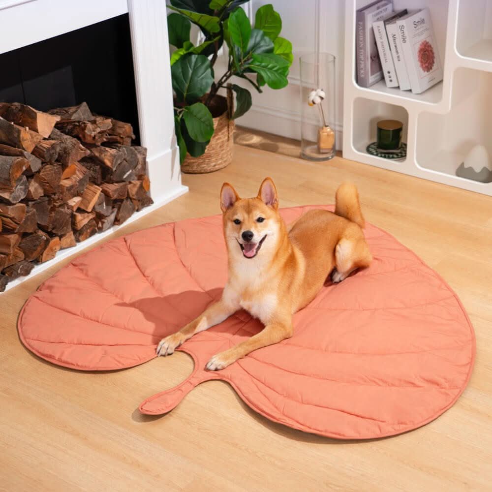 Hundebett in Blattform – Bequemes Bett aus Baumwolle und Polyester