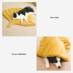 Hundebett in Blattform – Bequemes Bett aus Baumwolle und Polyester
