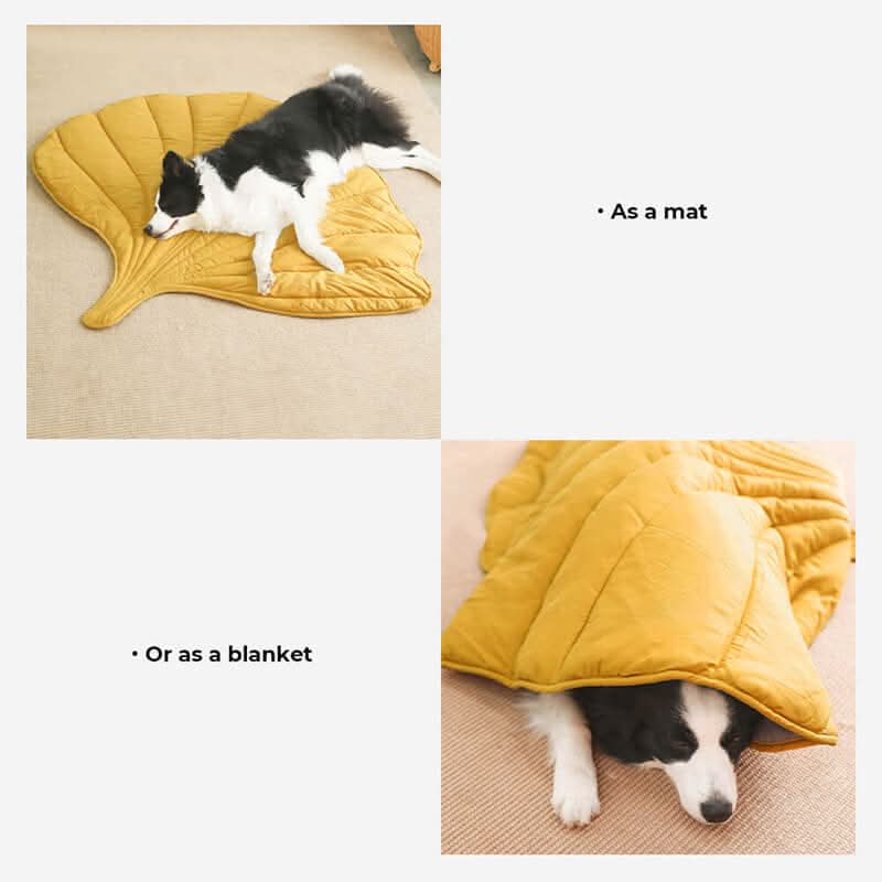 Hundebett in Blattform – Bequemes Bett aus Baumwolle und Polyester