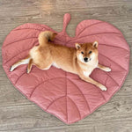 Hundebett in Blattform – Bequemes Bett aus Baumwolle und Polyester