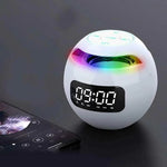 Bluetooth Speaker Alarm Clock with LED Night Light and 2200mAh Battery - Multifunctional Sound System