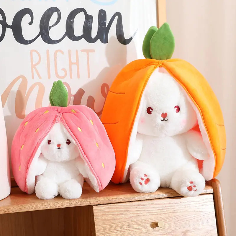 Kuschelhase mit Geheimversteck – Karotten- oder Erdbeer-Design