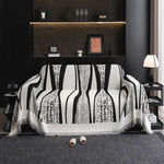Elegant Bohemian Fringed Microfiber Sofa Throw