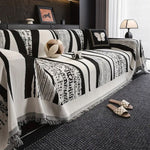 Elegant Bohemian Fringed Microfiber Sofa Throw