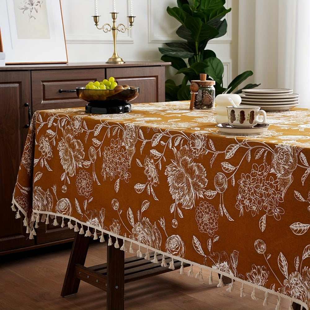 Blütenzauber | Elegante Tischdecke mit Quasten für jeden Anlass