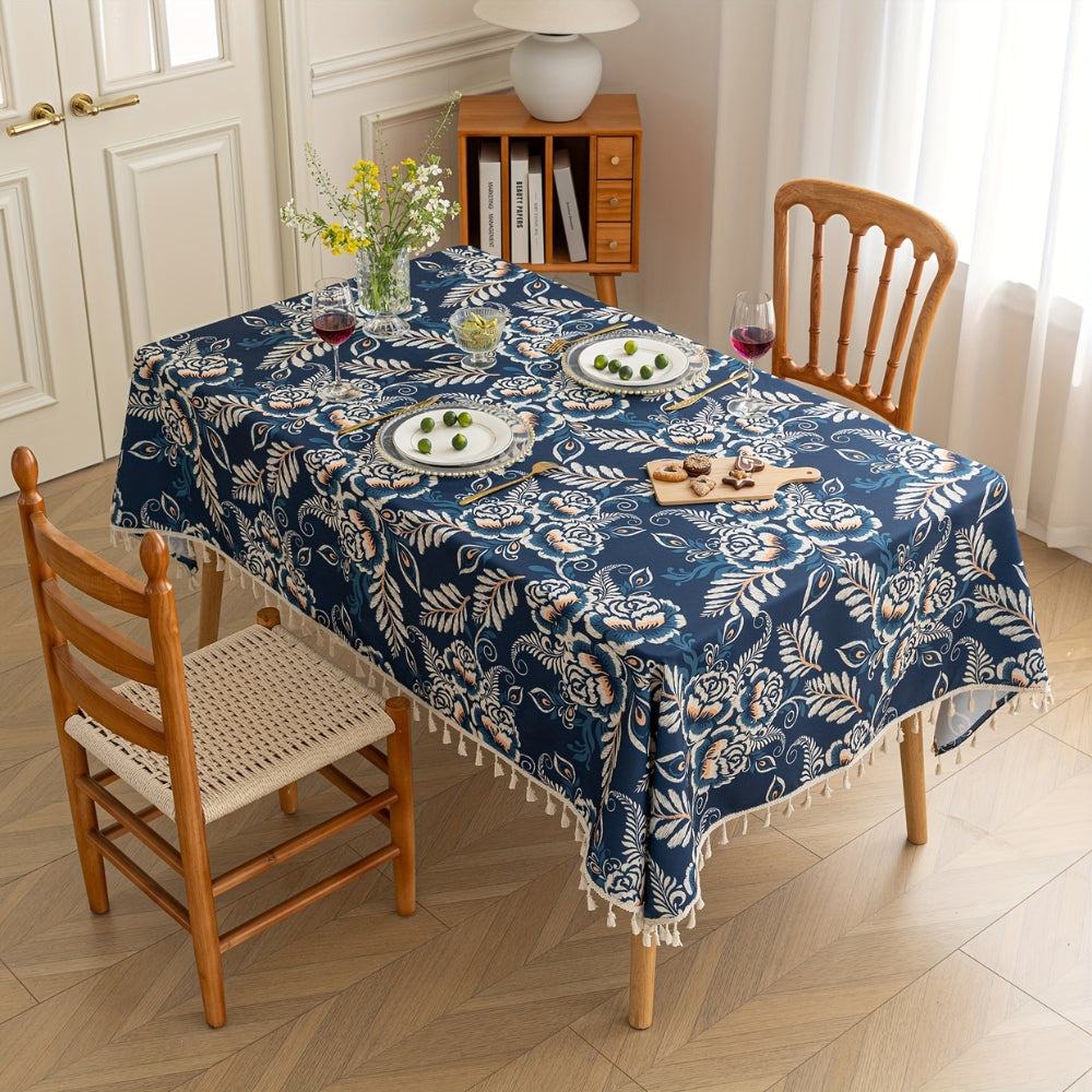 Blütenzauber | Elegante Tischdecke mit Quasten für jeden Anlass