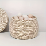 Runder Aufbewahrungskorb mit Deckel – Elegantes Design