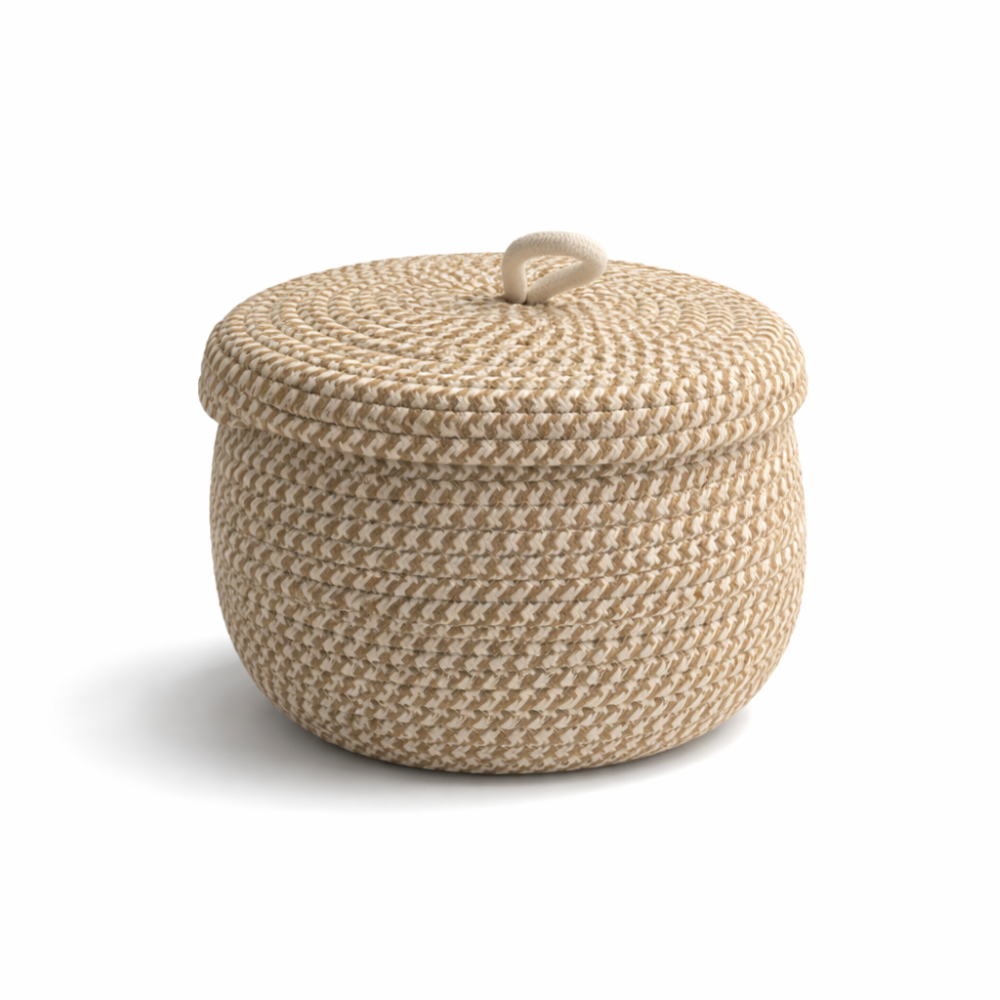 Runder Aufbewahrungskorb mit Deckel – Elegantes Design