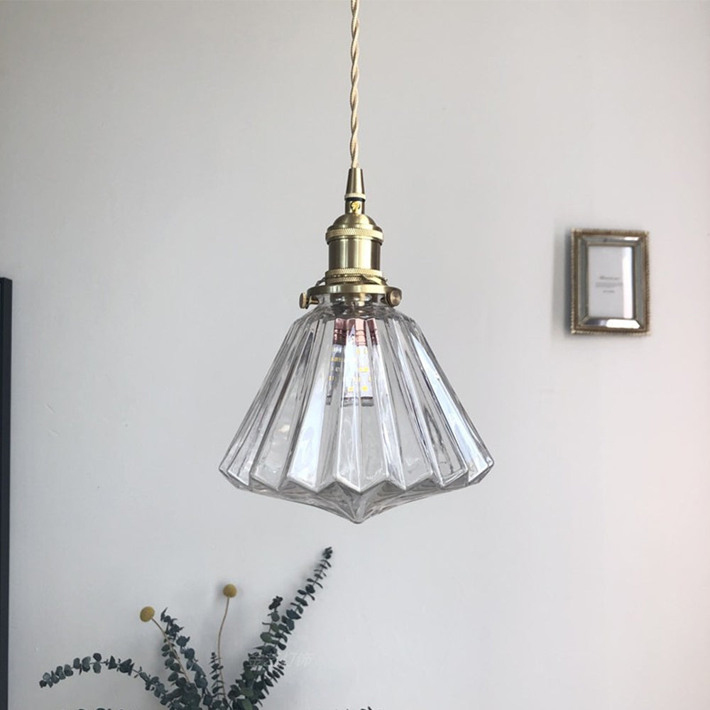Küchenpendelleuchten aus Messing und Glas