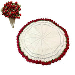 Florale Eleganz – Handgefertigte Tagesdecke mit 3D-Rosenmuster