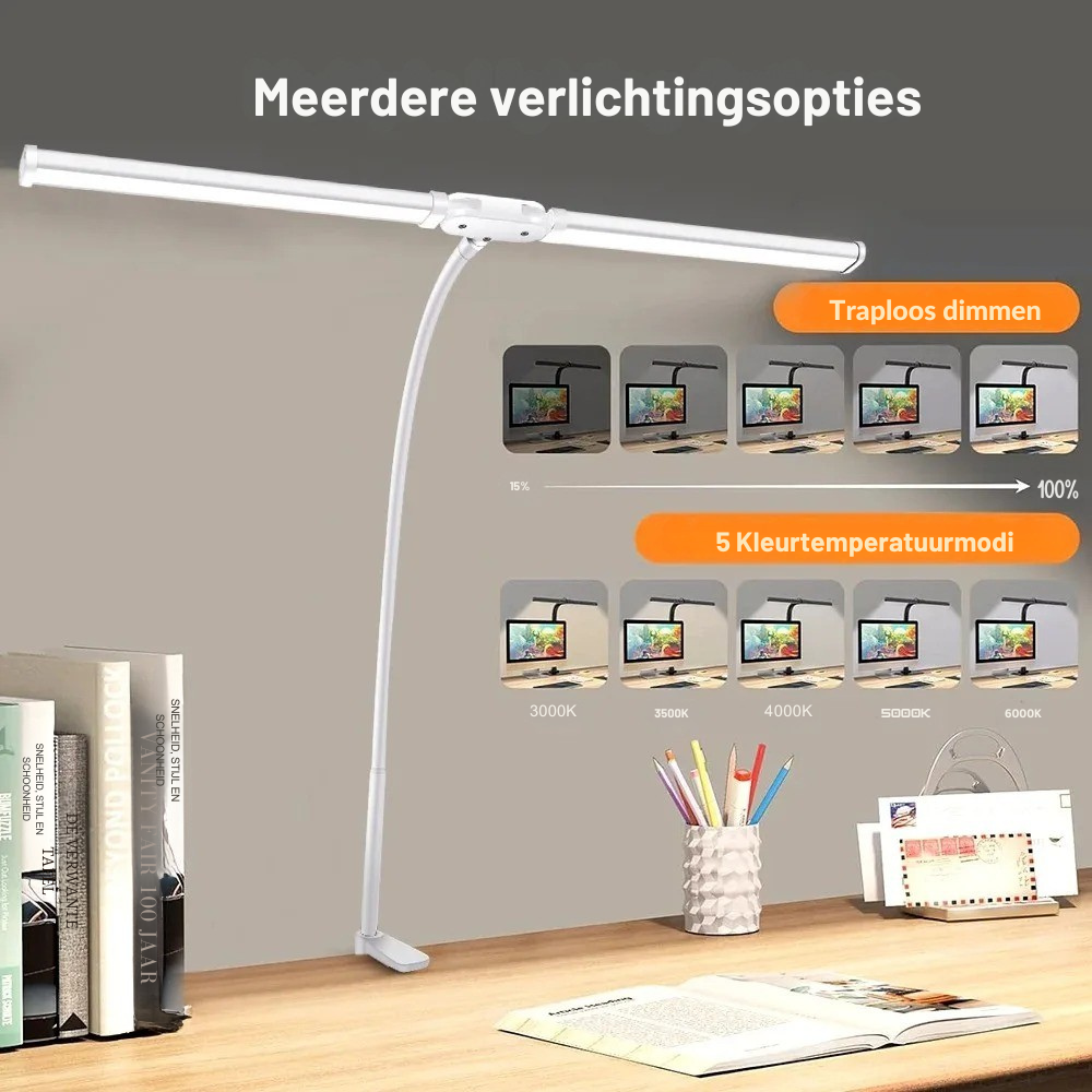 BriLight – Elegante Doppel-LED-Schreibtischlampe für modernes Licht