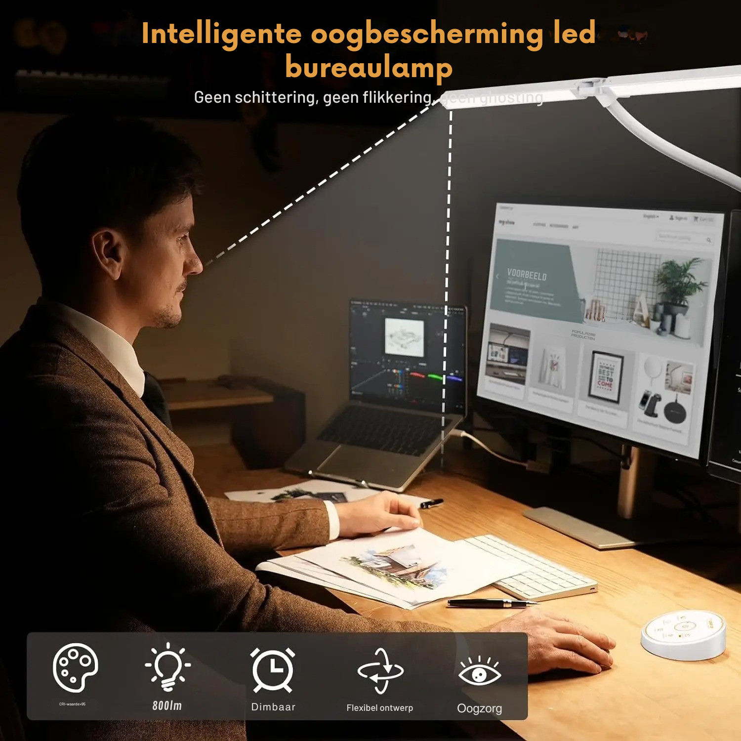 BriLight – Elegante Doppel-LED-Schreibtischlampe für modernes Licht