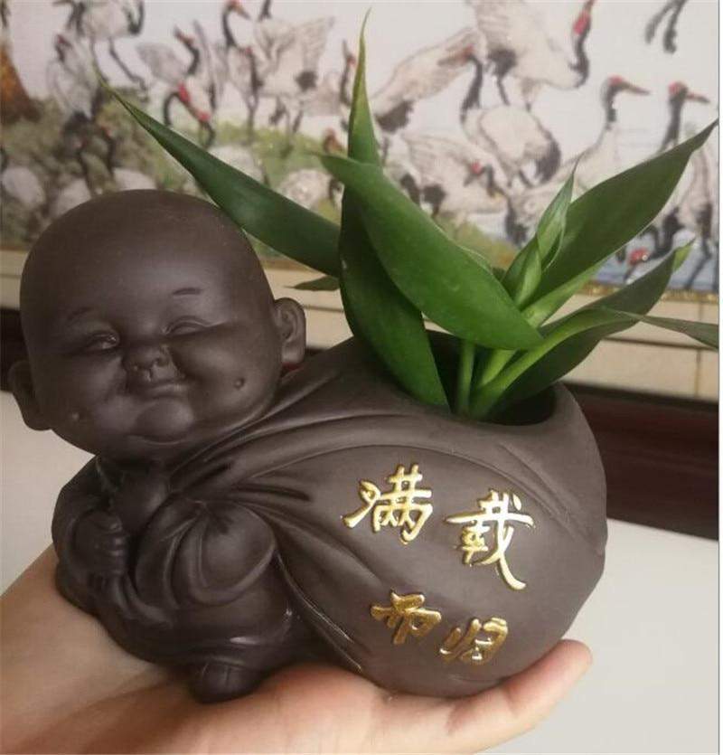 Meditationsfigur-Blumentopf ZenStyle