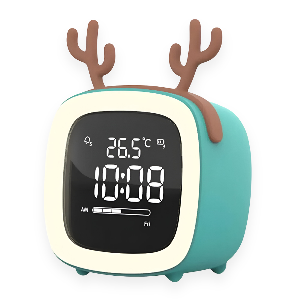 Cozy Alarm Clock with LED Night Light – Digital Display and Timer for Kids