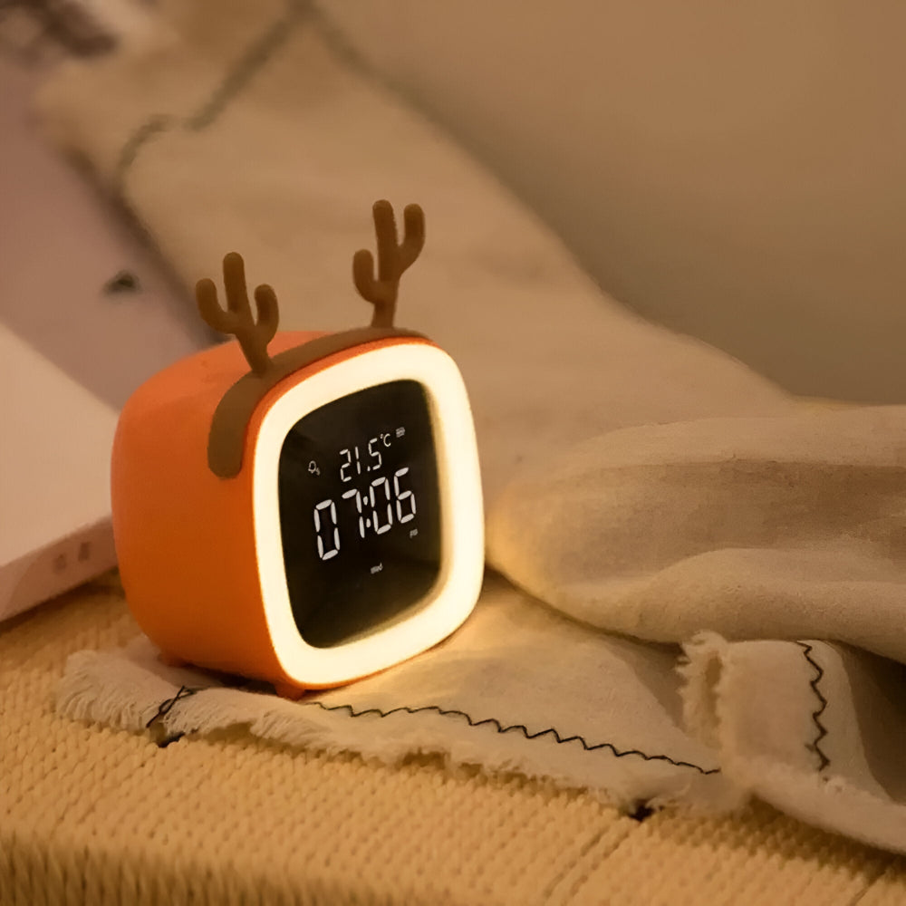 Cozy Alarm Clock with LED Night Light – Digital Display and Timer for Kids