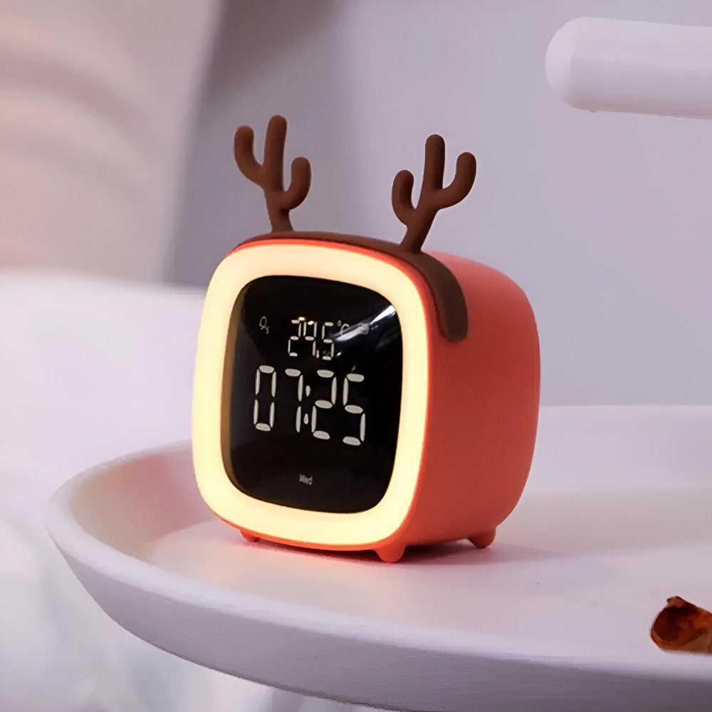 Cozy Alarm Clock with LED Night Light – Digital Display and Timer for Kids