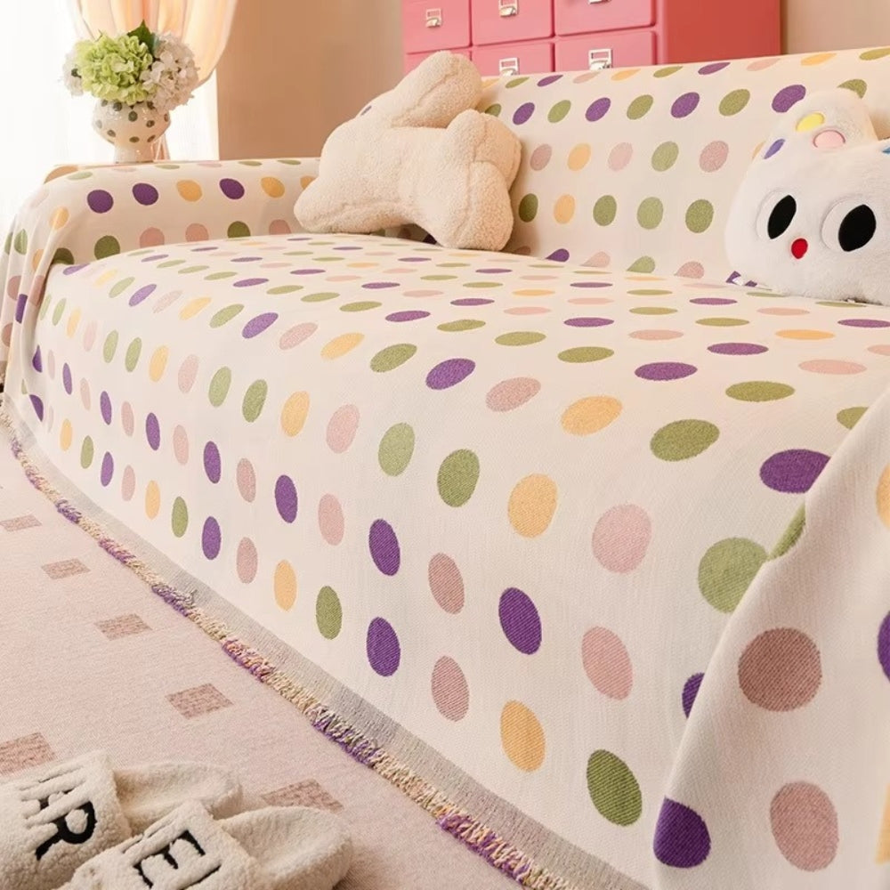Vibrant Dotted Sofa Throw for a Modern Living Space