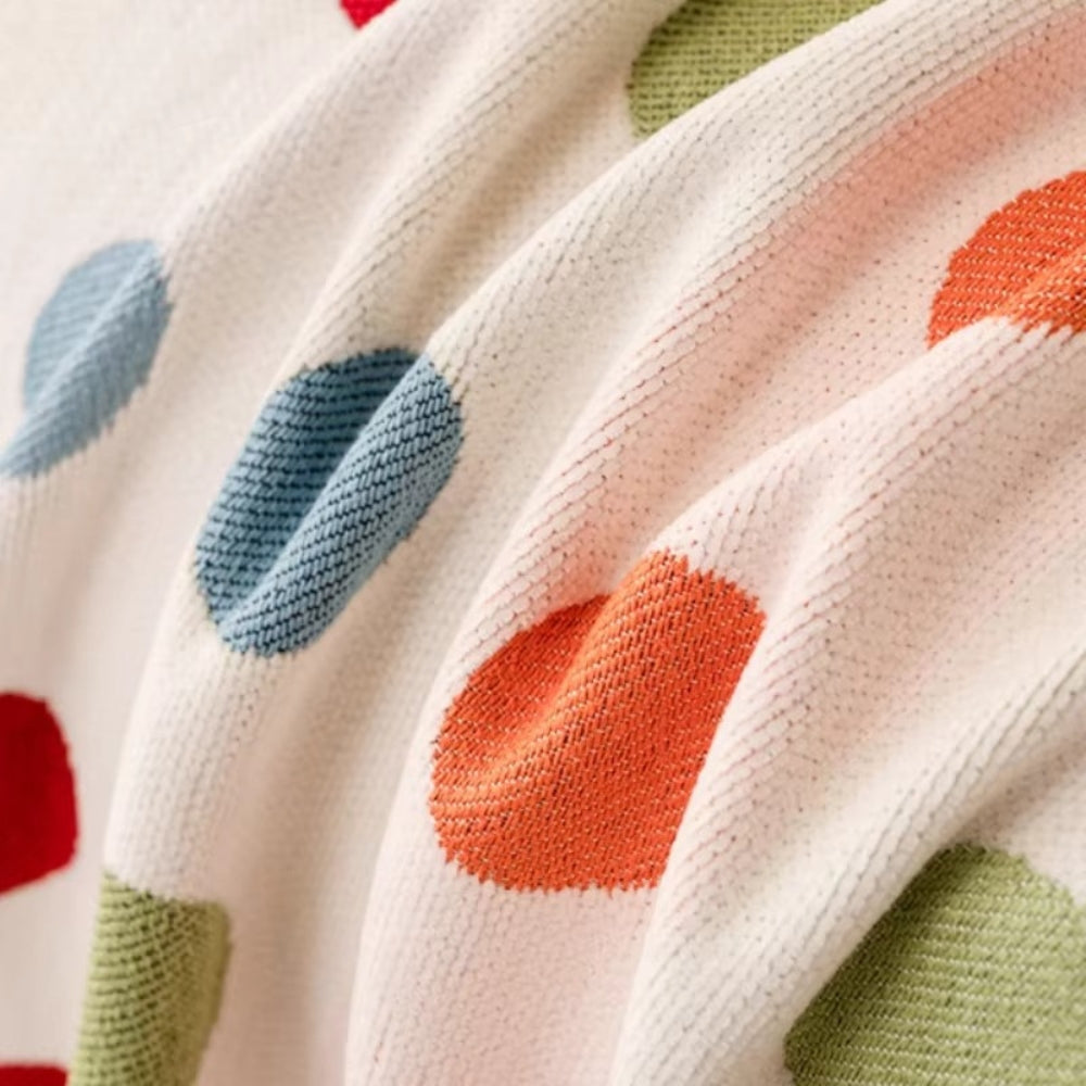 Vibrant Dotted Sofa Throw for a Modern Living Space