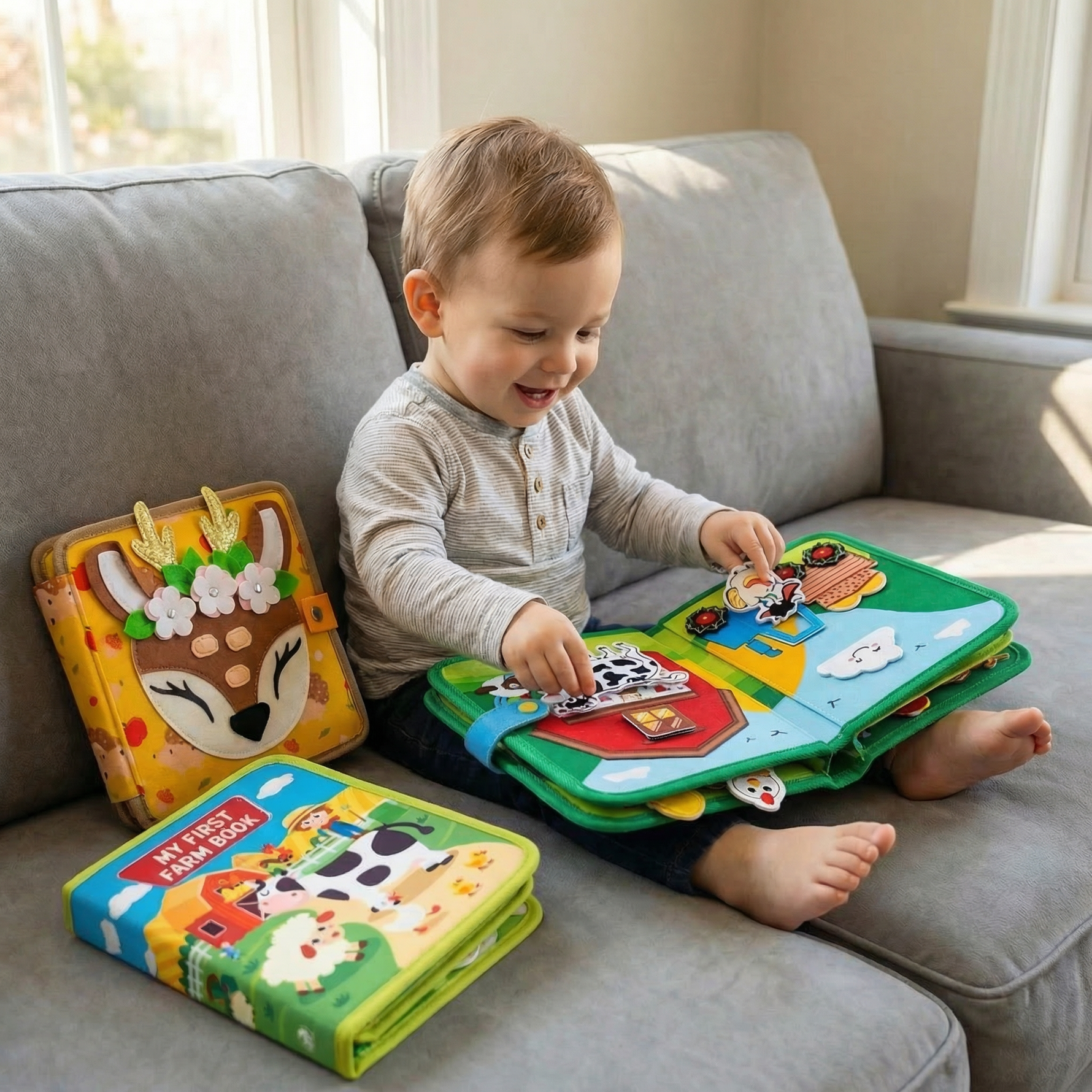 Lernbuch Set aus 3 Teilen für Montessori Spiel und Geschichten
