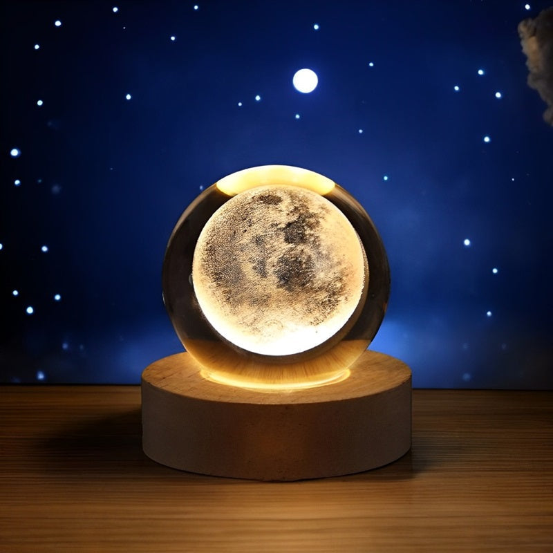 3D Kristallkugel Lampe mit Licht