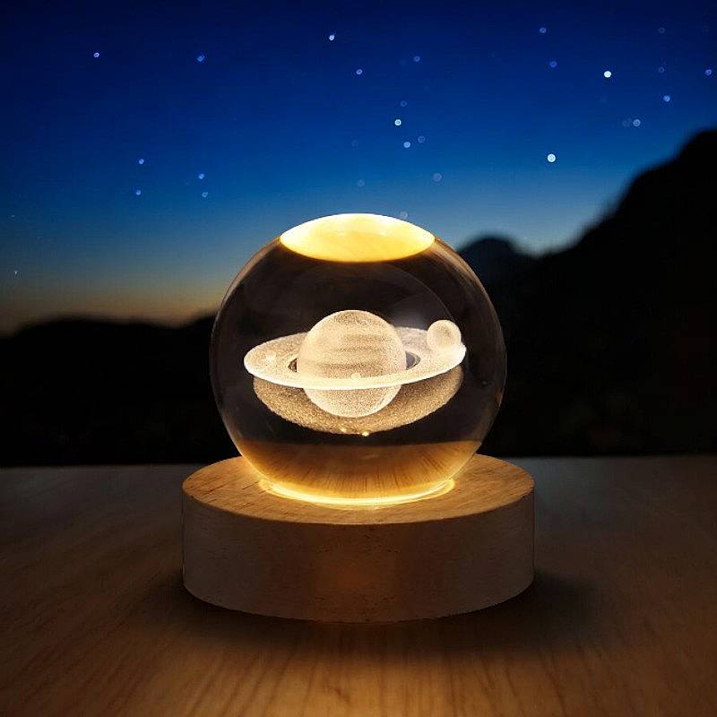 3D Kristallkugel Lampe mit Licht
