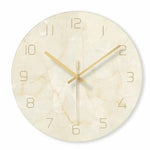 Elegante Marmor-Wanduhr mit Goldzeigern – Stilvolles Wohnaccessoire