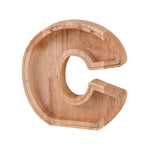 Handgefertigte Holzspardose mit Alphabet-Design