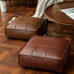 Eleganter Sitzpouf aus Kunstleder mit modernem Gitterdesign