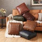 Eleganter Sitzpouf aus Kunstleder mit modernem Gitterdesign