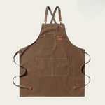 Praktische Arbeits-Schürze mit Kreuzgurten und Taschen
