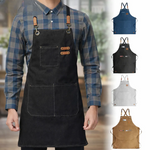 Praktische Arbeits-Schürze mit Kreuzgurten und Taschen
