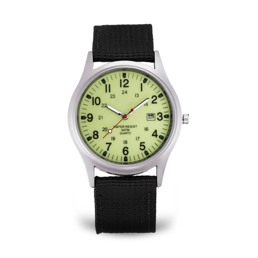 Elegante Armbanduhr im Militärstil