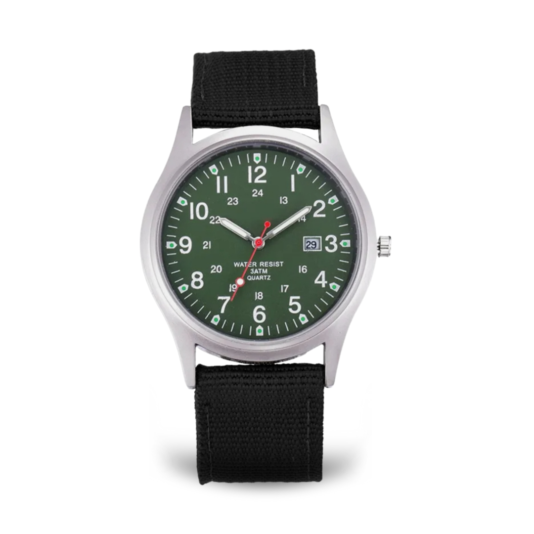 Elegante Armbanduhr im Militärstil