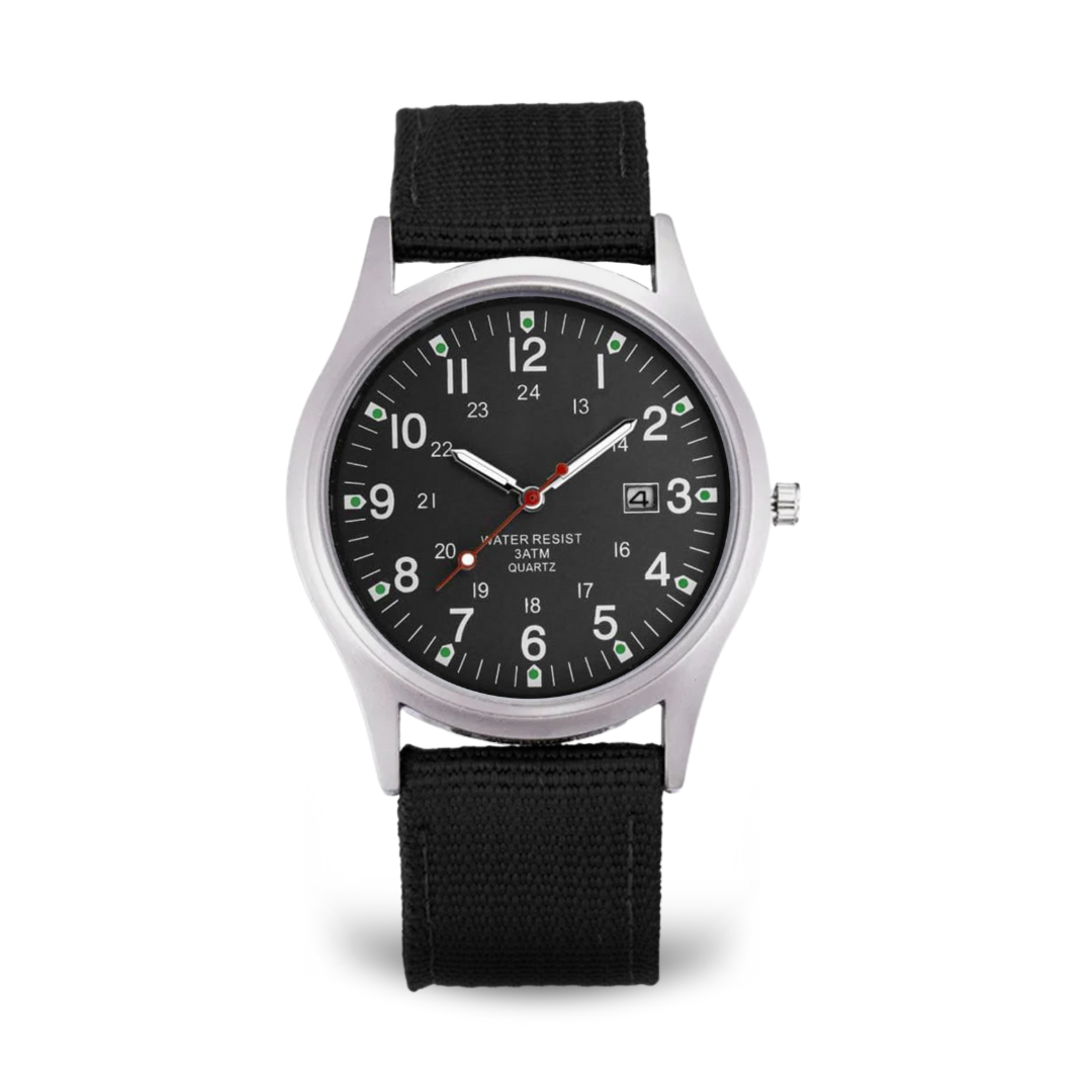 Elegante Armbanduhr im Militärstil