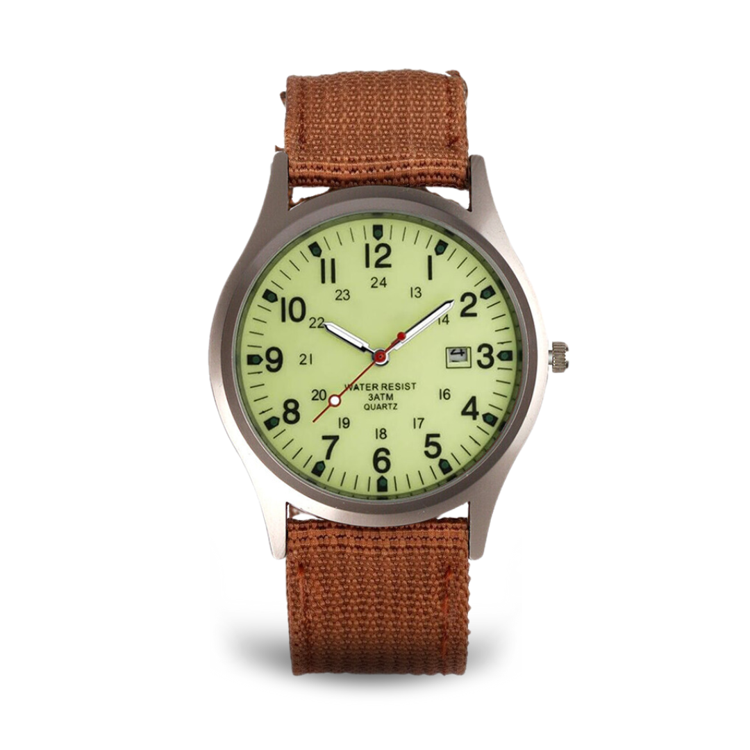 Elegante Armbanduhr im Militärstil