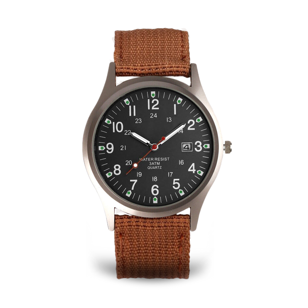 Elegante Armbanduhr im Militärstil