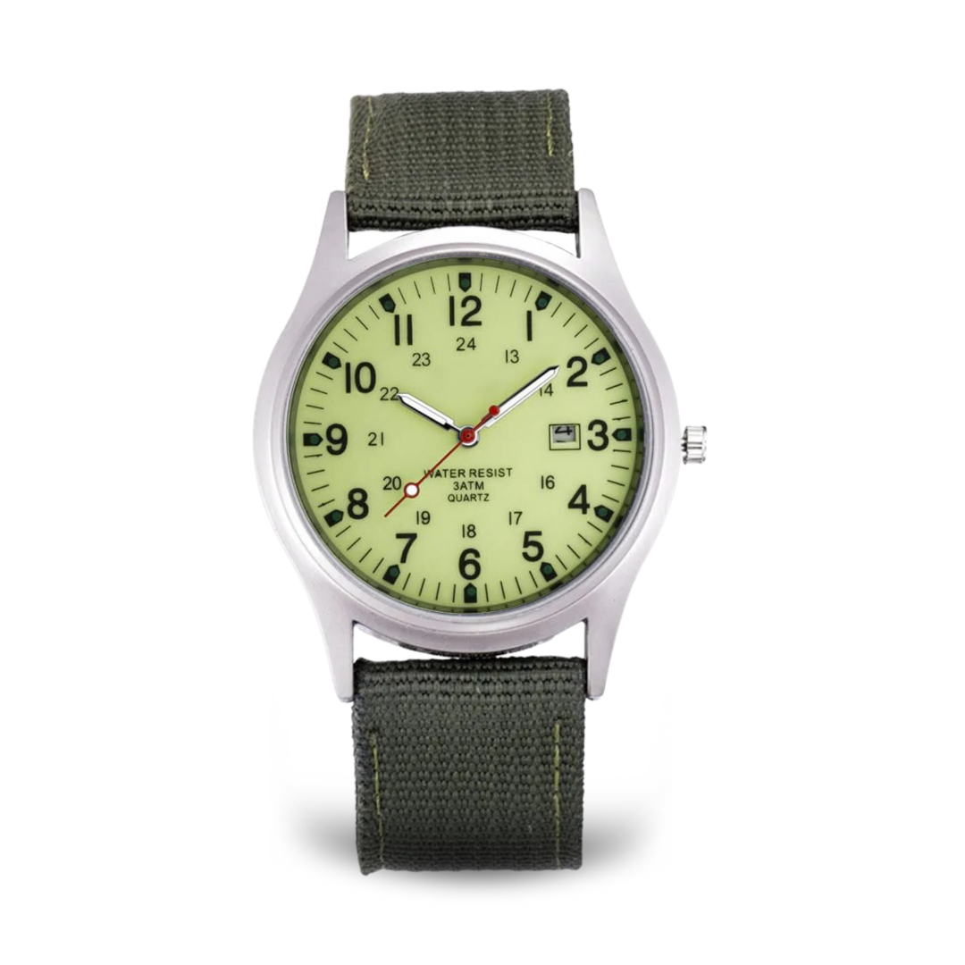 Elegante Armbanduhr im Militärstil