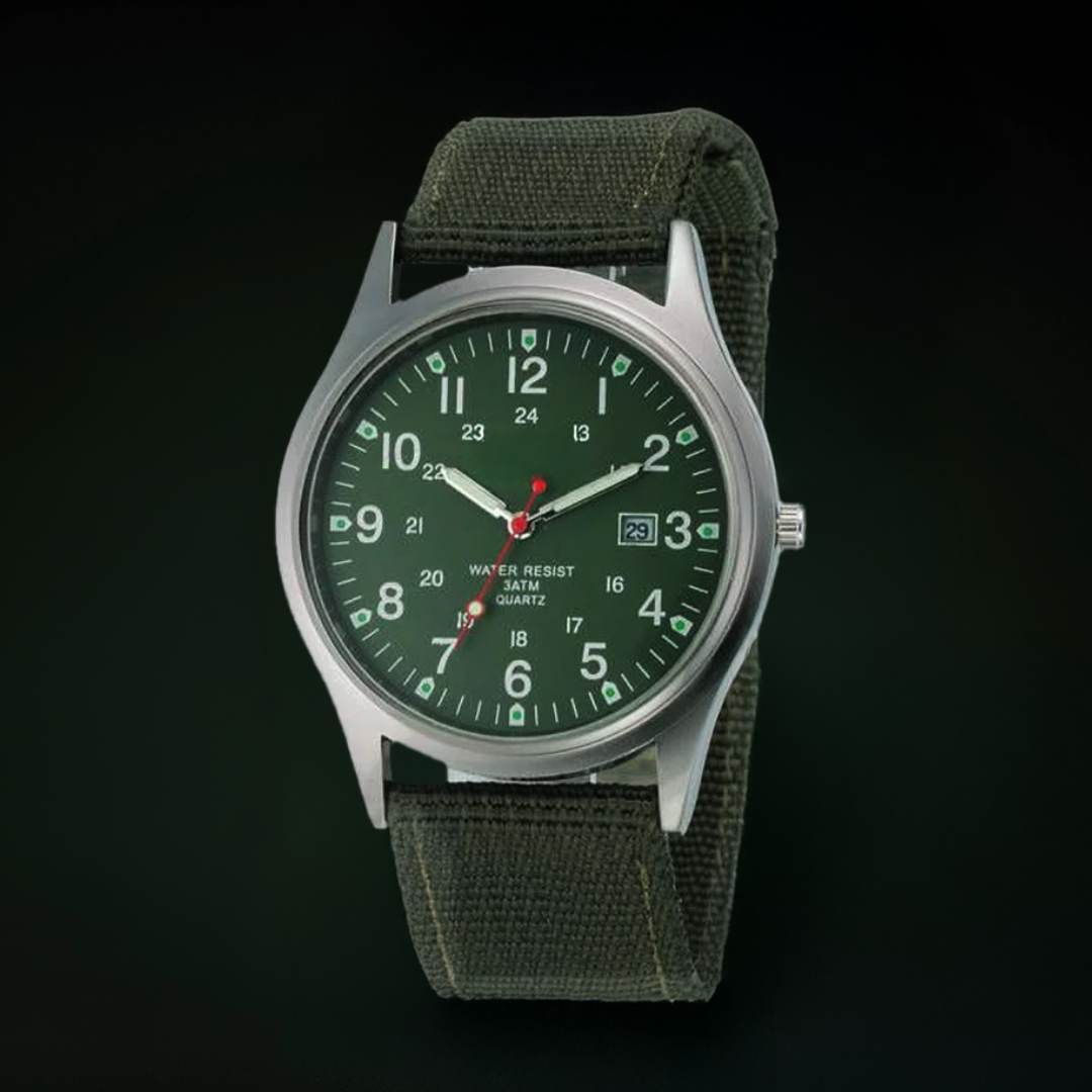 Elegante Armbanduhr im Militärstil