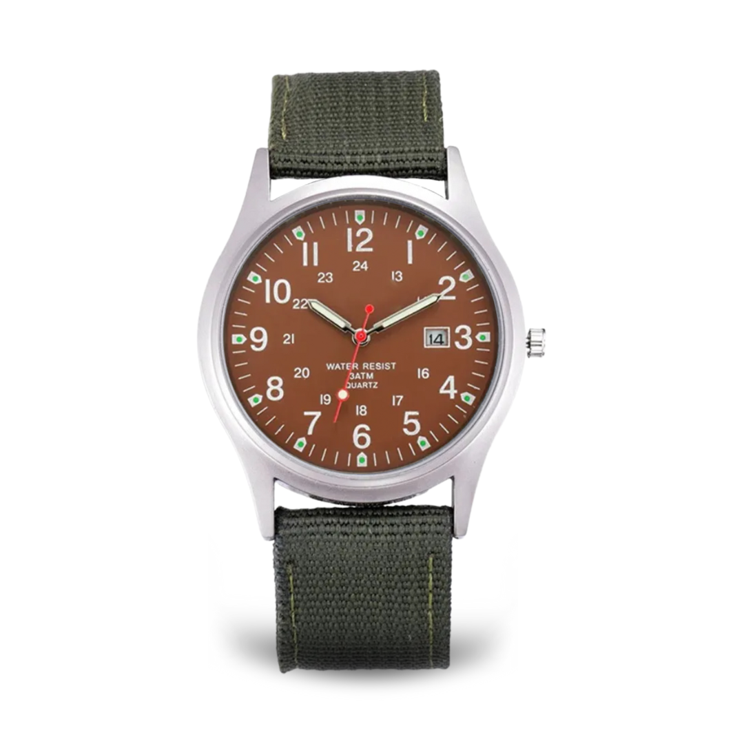Elegante Armbanduhr im Militärstil