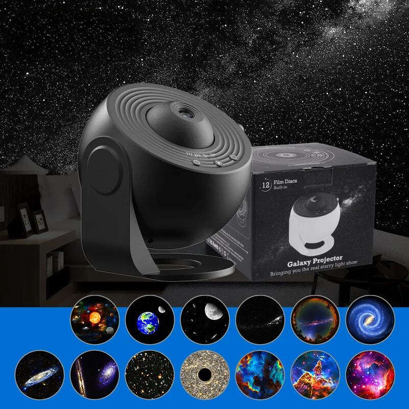 Galactic 12-in-1 HD Star Projector Lamp with Rotation