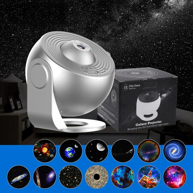 Galactic 12-in-1 HD Star Projector Lamp with Rotation