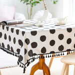 Cheerful tablecloth with polka dot tassels for any occasion