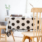 Cheerful tablecloth with polka dot tassels for any occasion