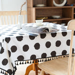 Cheerful tablecloth with polka dot tassels for any occasion