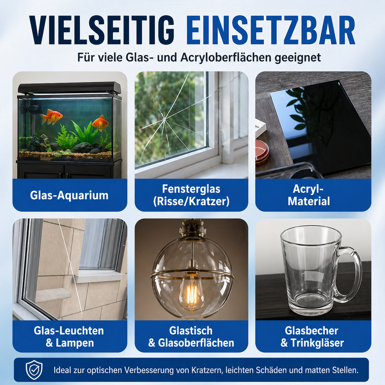 Glanzende Glasreinigungspaste für Kratzerbeseitigung