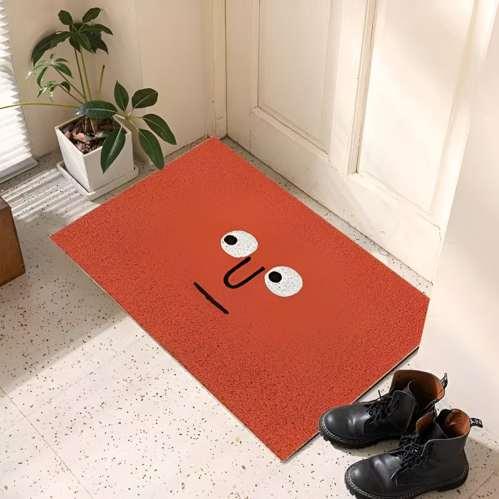 Happy Doormat – Non-Slip PVC Welcome Mat for Indoor and Outdoor Use, Water Absorbent